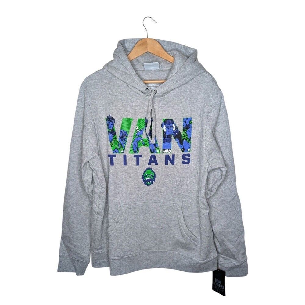 NWT VANCOUVER TITANS Fanatics Grey Hooded Pullover Sweatshirt Men's Large